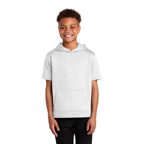 Sport-Tek Youth Sport-Wick® Fleece Short Sleeve Hooded Pullover Product Image