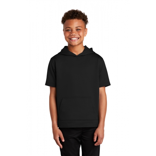 Sport-Tek Youth Sport-Wick® Fleece Short Sleeve Hooded Pullover Product Image