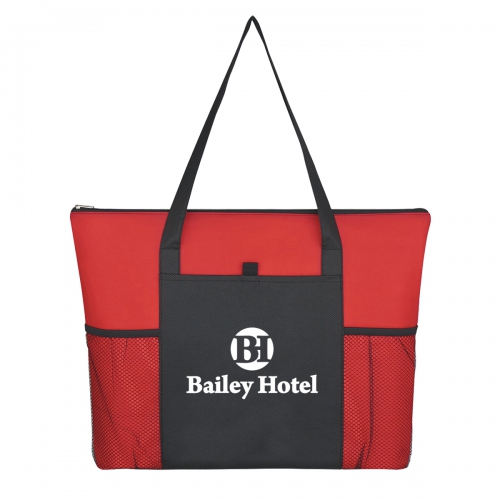 Non-Woven Voyager Zippered Tote Bag Product Image