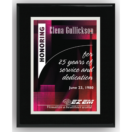 Aberdeen Black Personalized Plaque with Sublimated Plate - 8 in. x 10 in. Product Image