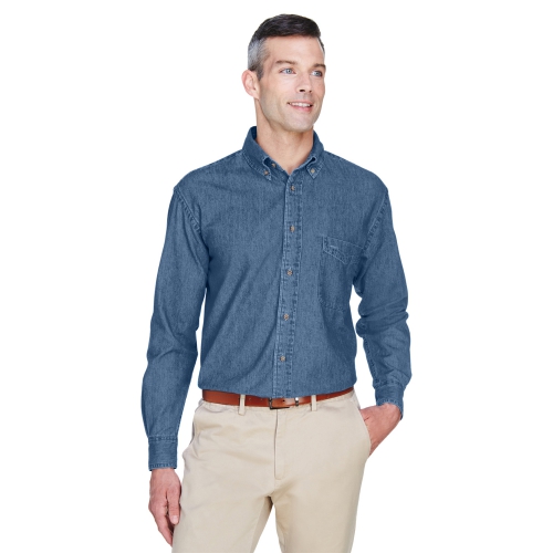 Harriton Men's 6.5 oz. Long-Sleeve Denim Shirt Product Image