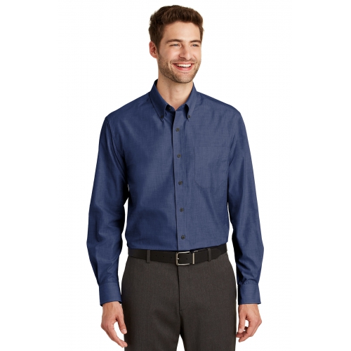 Port Authority Men's Tall Crosshatch Easy Care Shirt Product Image