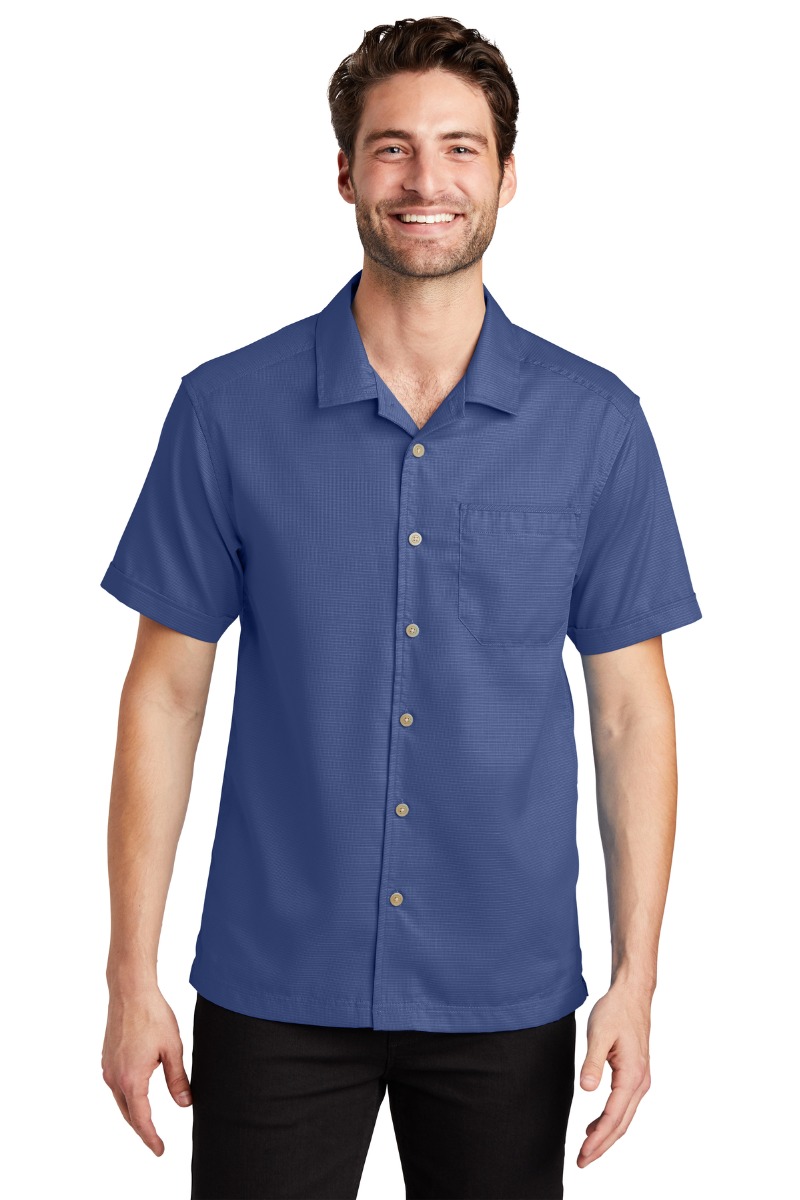 Port Authority Men's Textured Camp Shirt Product Image