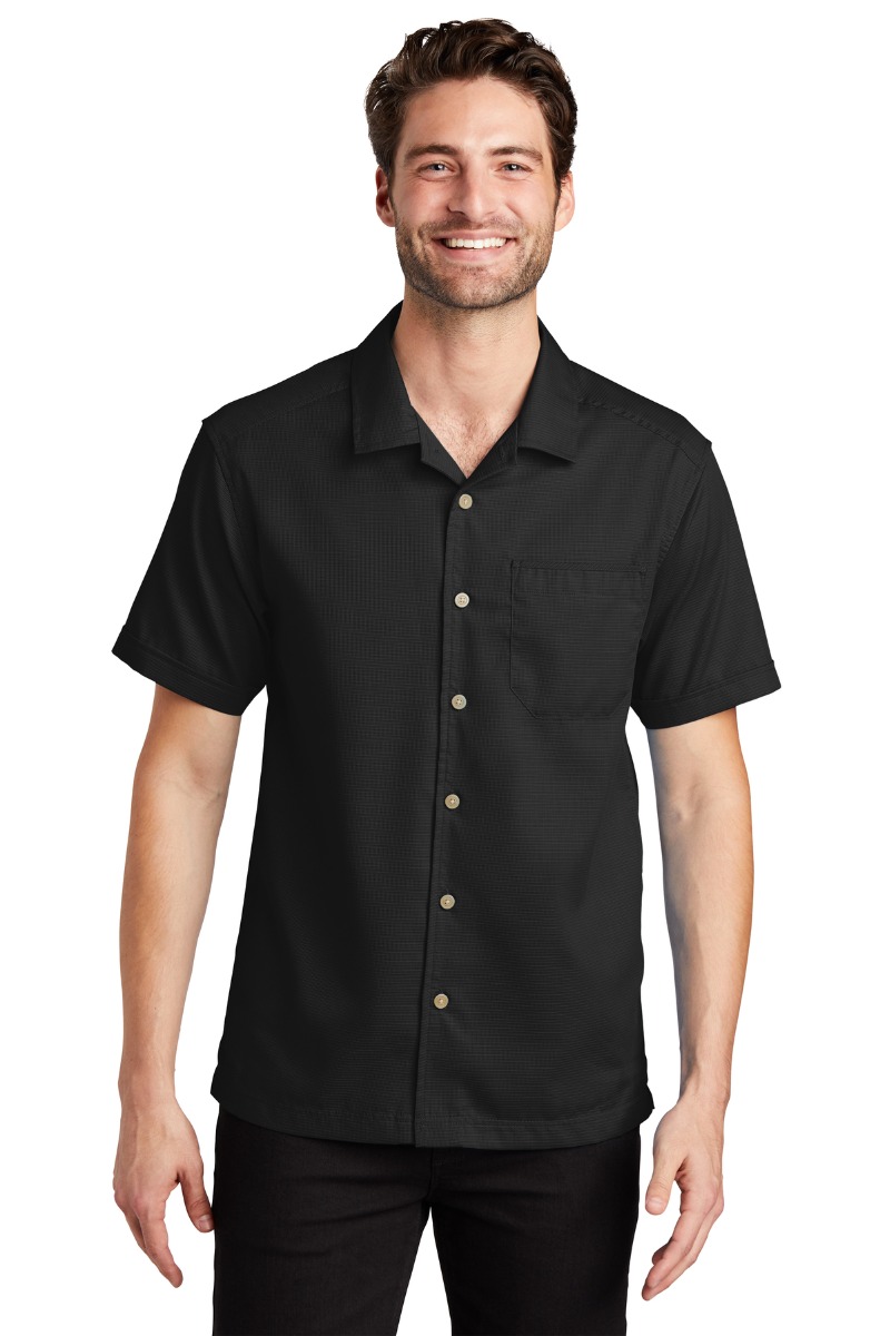 Port Authority Men's Textured Camp Shirt Product Image