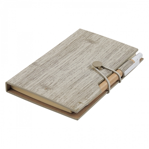 4" x 6" Woodgrain Look Notebook With Sticky Notes And Flags Product Image