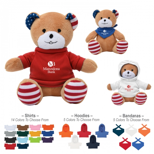 6" Patriotic Bear Stuffed Animal Product Image
