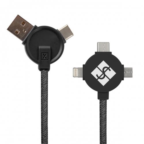 Xactly 5 Ft. 3-in-1 Lithium CC Charging Cable Product Image