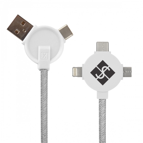 Xactly 5 Ft. 3-in-1 Lithium CC Charging Cable Product Image