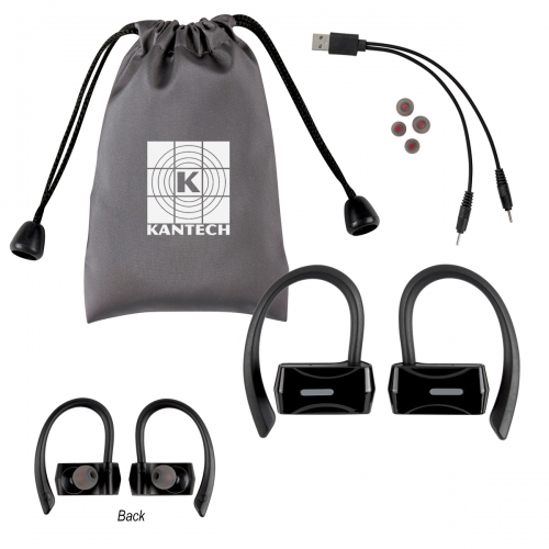 Sporty Wireless Earbuds with Pouch Product Image