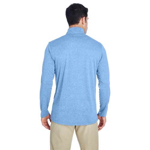 UltraClub Men's Cool & Dry Heathered Performance Quarter-Zip Product Image