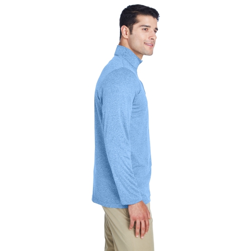 UltraClub Men's Cool & Dry Heathered Performance Quarter-Zip Product Image