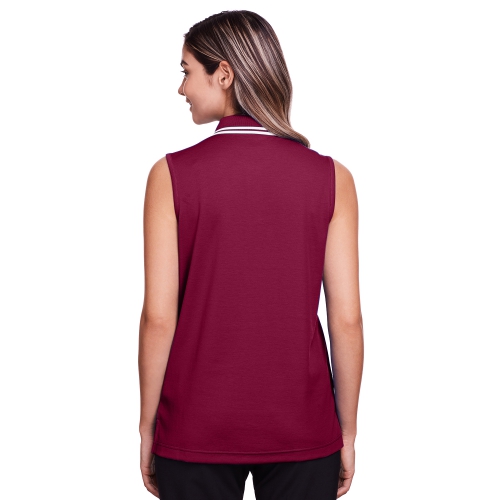 Devon & Jones CrownLux Performance™ Plaited Tipped Sleeveless Polo Product Image