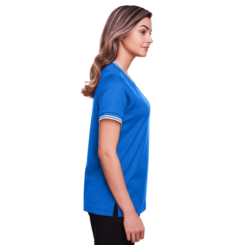 Devon & Jones Women's CrownLux Performance™ Plaited Tipped V-Neck Polo Product Image