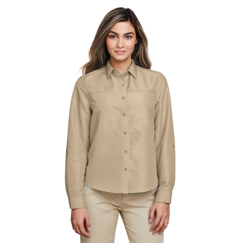 Harriton Women's Key West Long-Sleeve Performance Staff Shirt Product Image