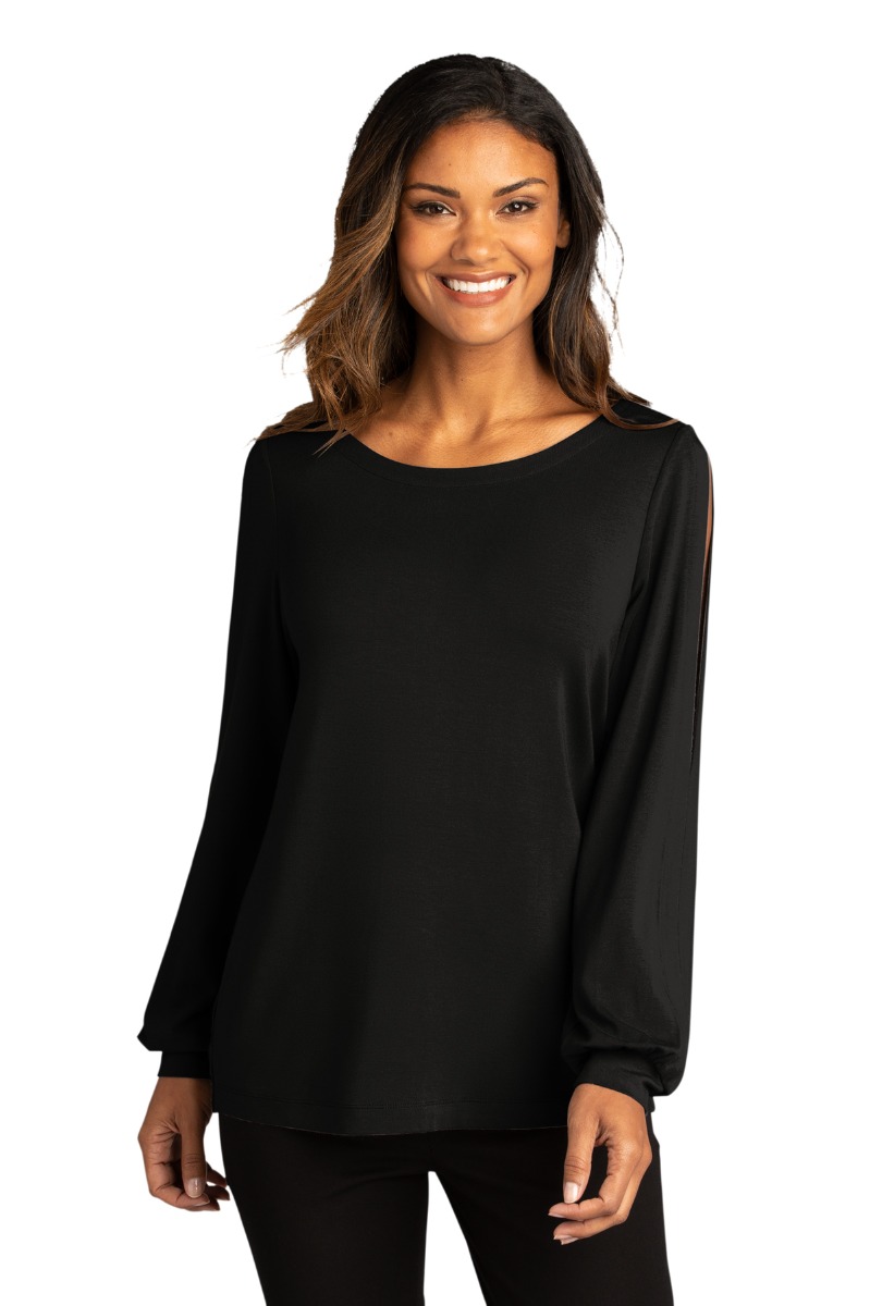 Port Authority Women's Luxe Knit Jewel Neck Top Product Image