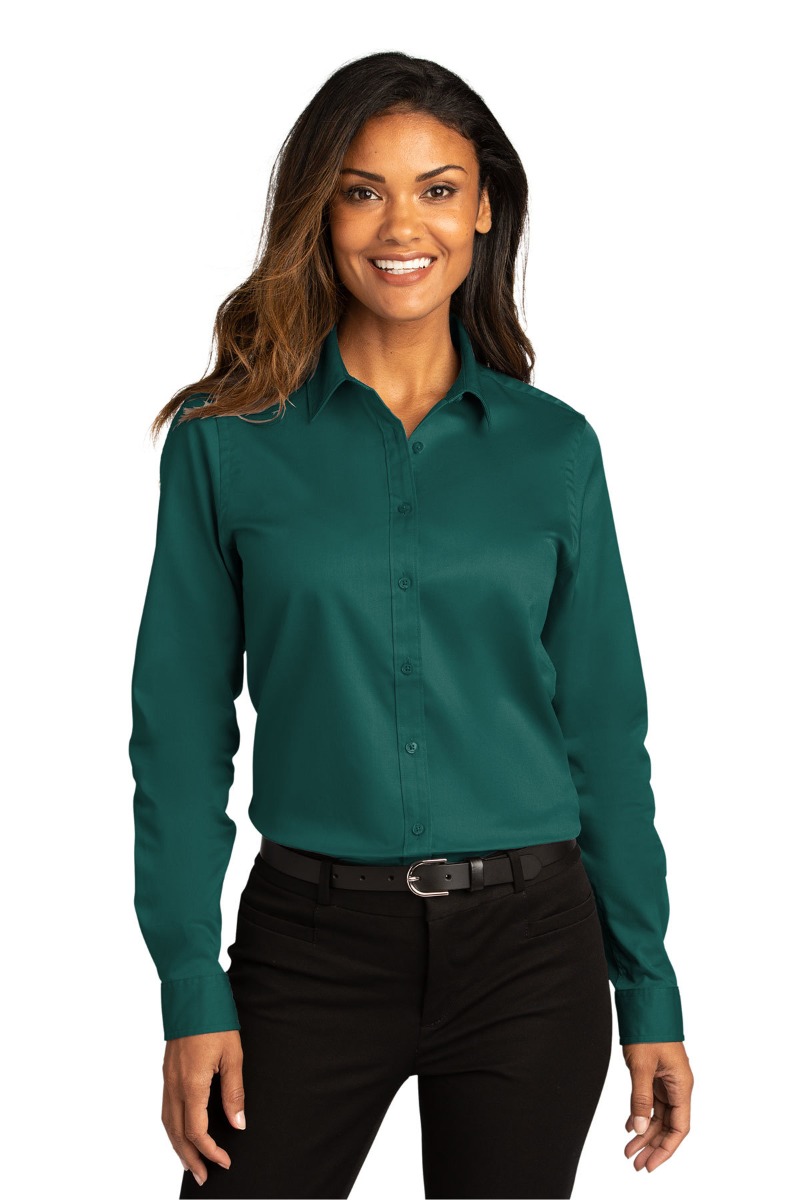 Port Authority Women's Long Sleeve SuperPro React™ Twill Shirt Product Image