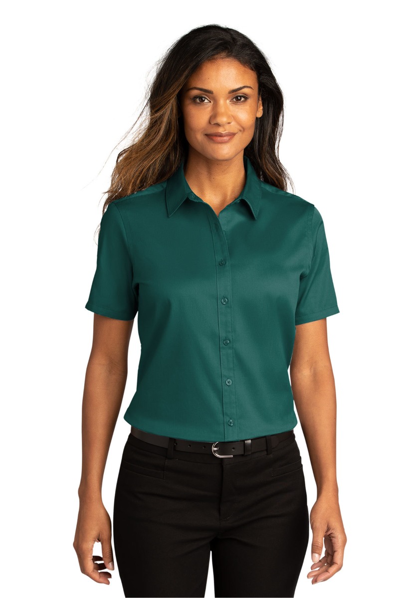Port Authority Women's Short Sleeve SuperPro React™ Twill Shirt Product Image