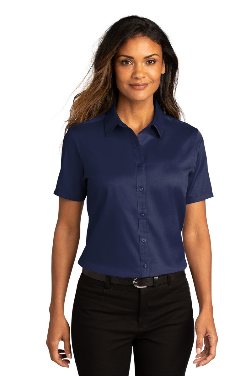 Port Authority Women's Short Sleeve SuperPro React™ Twill Shirt Product Image