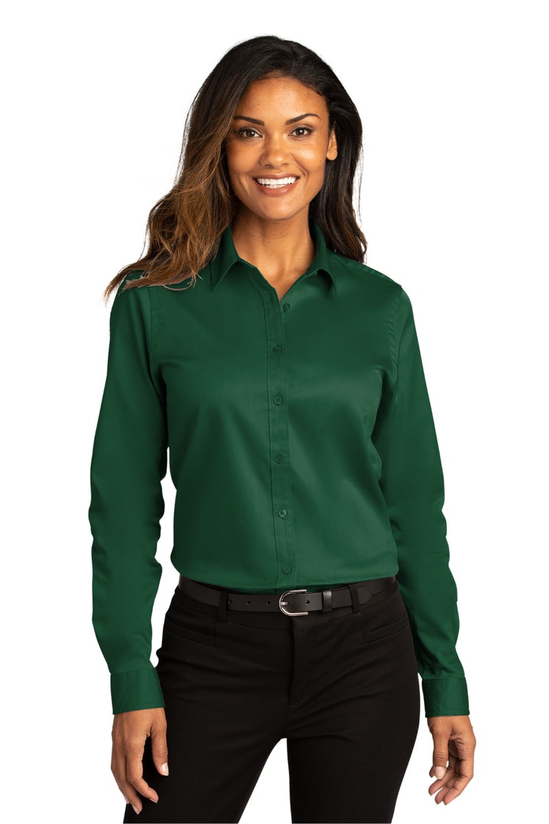 Port Authority Women's Long Sleeve SuperPro React™ Twill Shirt Product Image