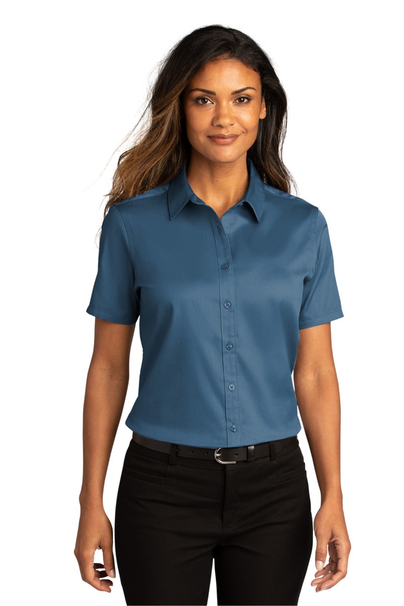 Port Authority Women's Short Sleeve SuperPro React™ Twill Shirt Product Image