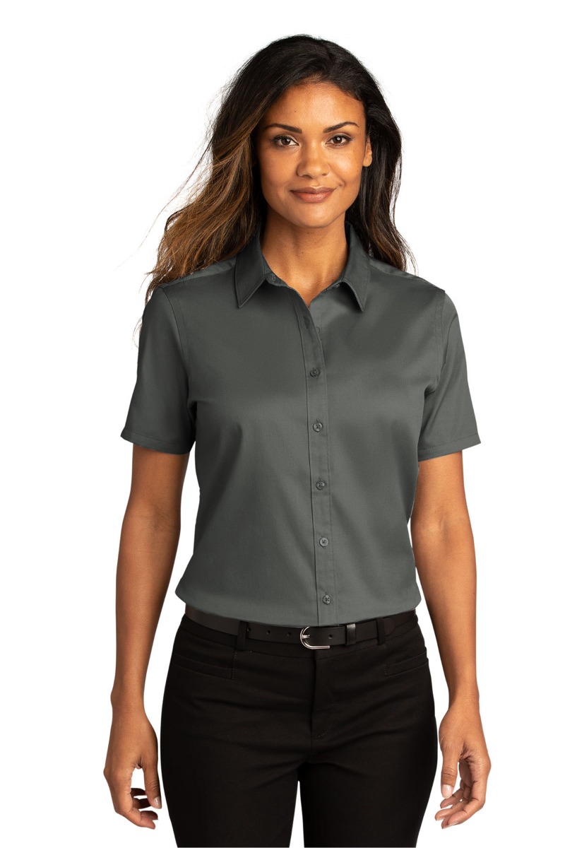Port Authority Women's Short Sleeve SuperPro React™ Twill Shirt Product Image