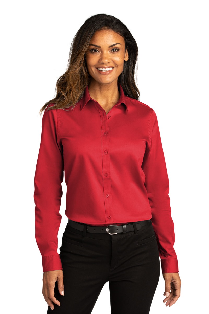 Port Authority Women's Long Sleeve SuperPro React™ Twill Shirt Product Image