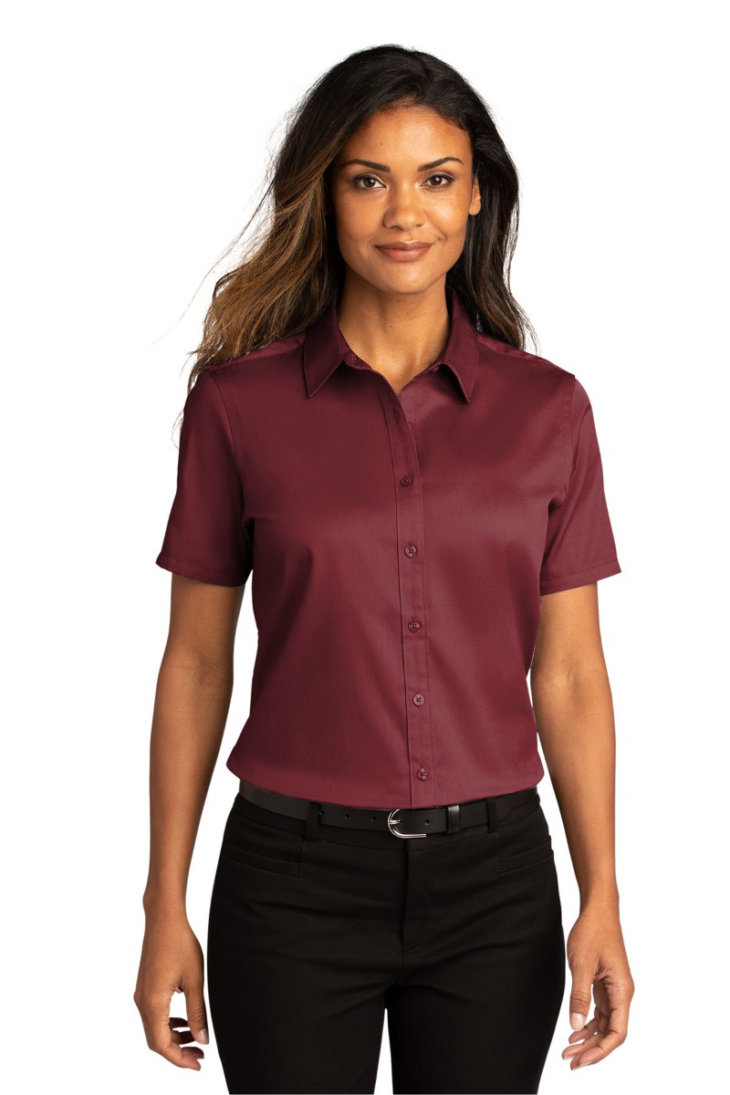 Port Authority Women's Short Sleeve SuperPro React™ Twill Shirt Product Image