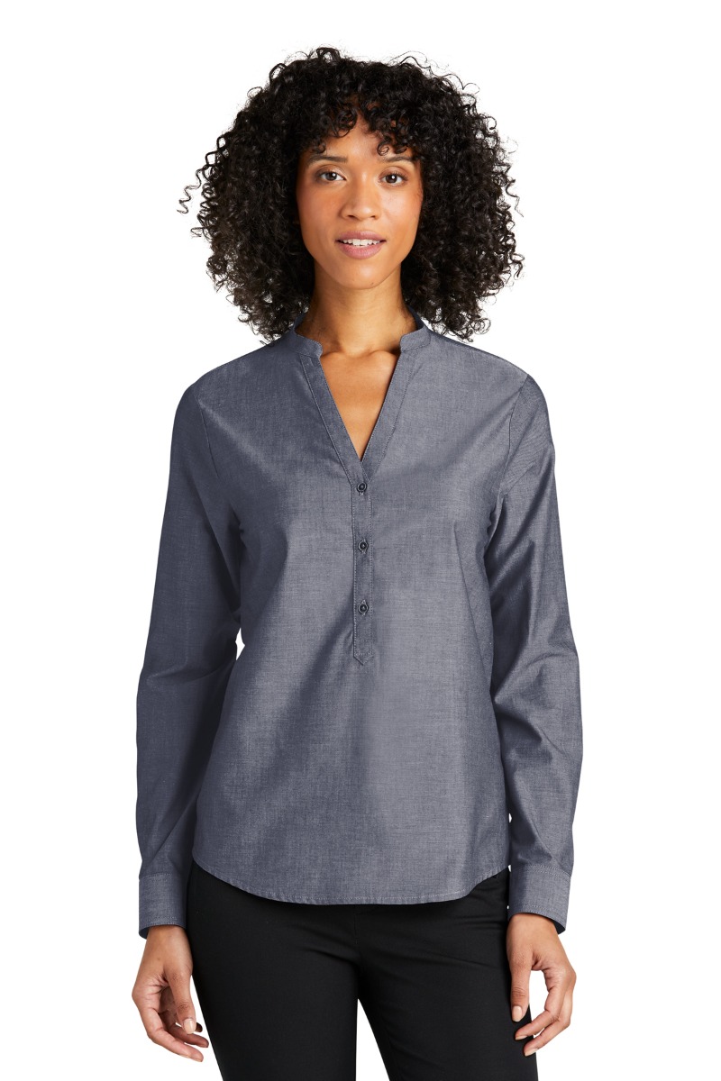 Port Authority Women's Long Sleeve Chambray Easy Care Shirt Product Image
