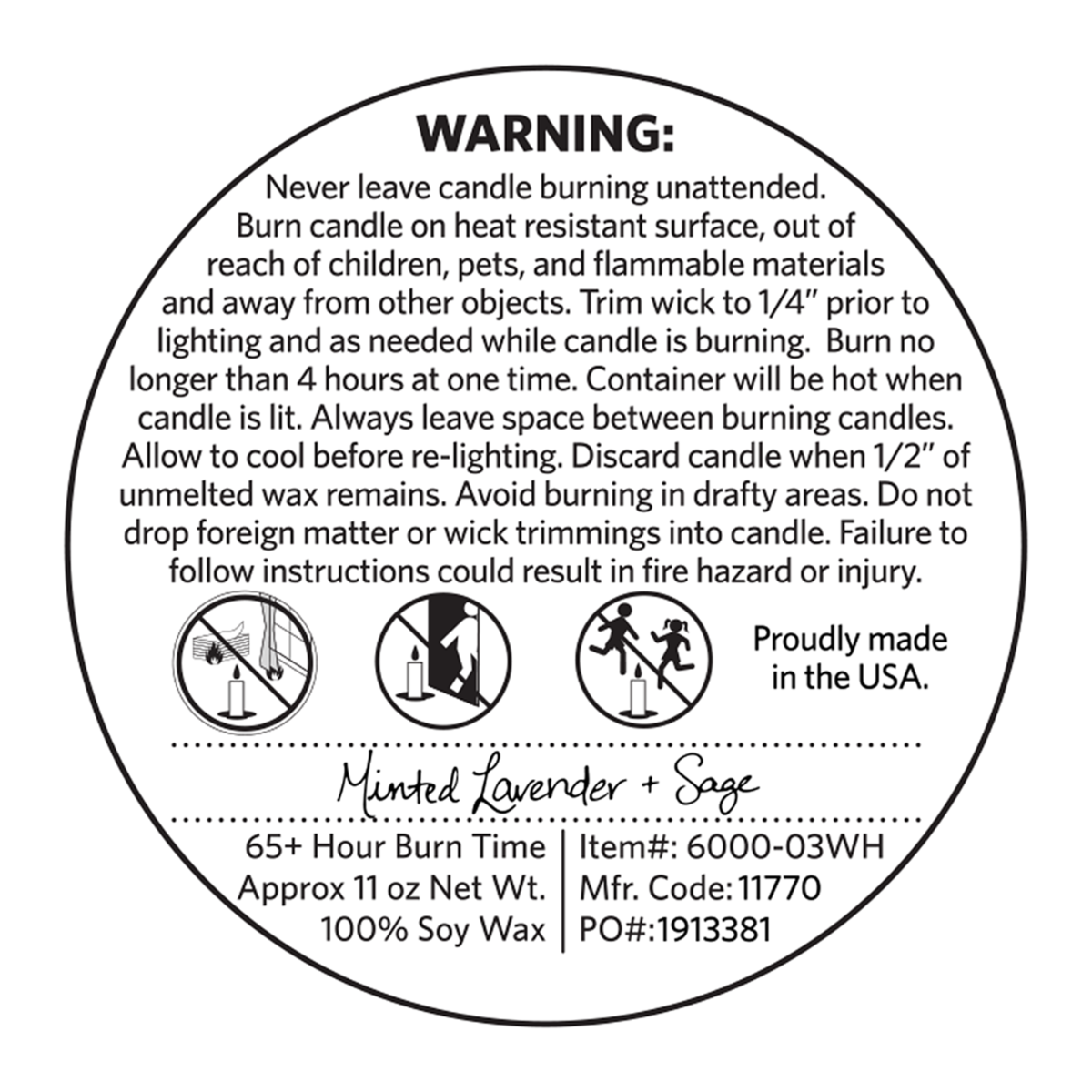 Seventh Avenue Apothecary Minted Lavender & Sage 11 oz. Glass Jar Candle Product Image