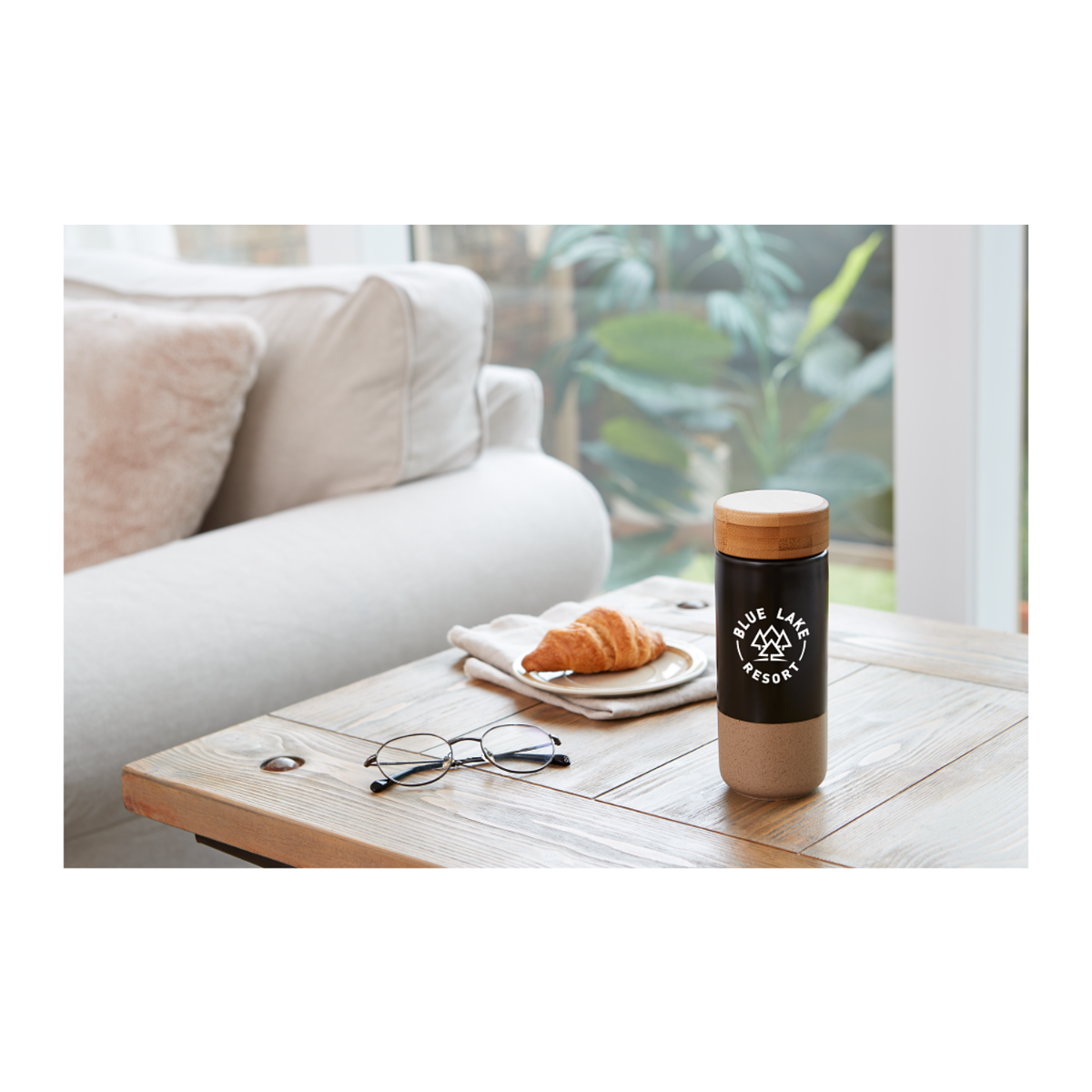 Arlo Ceramic Tumbler with Bamboo Lid - 11 oz. Product Image