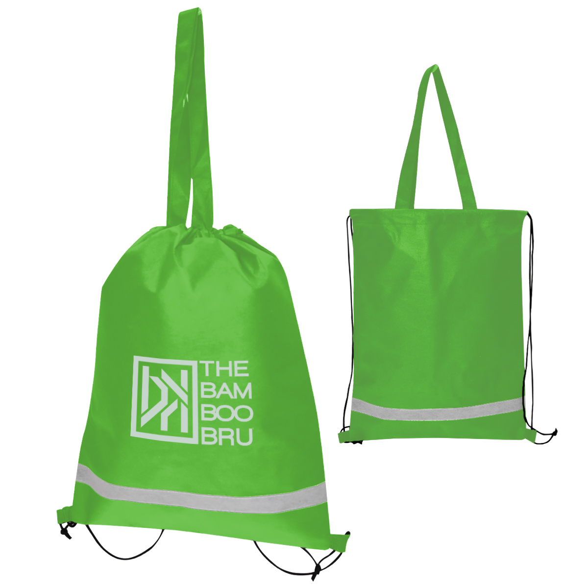Double Feature Non-Woven Drawstring Tote Bag Product Image