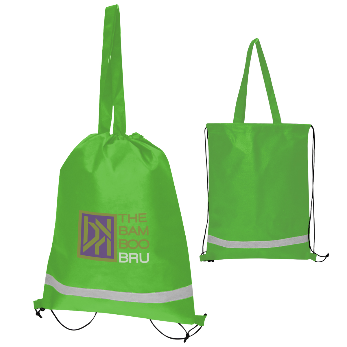 Double Feature Non-Woven Drawstring Tote Bag Product Image