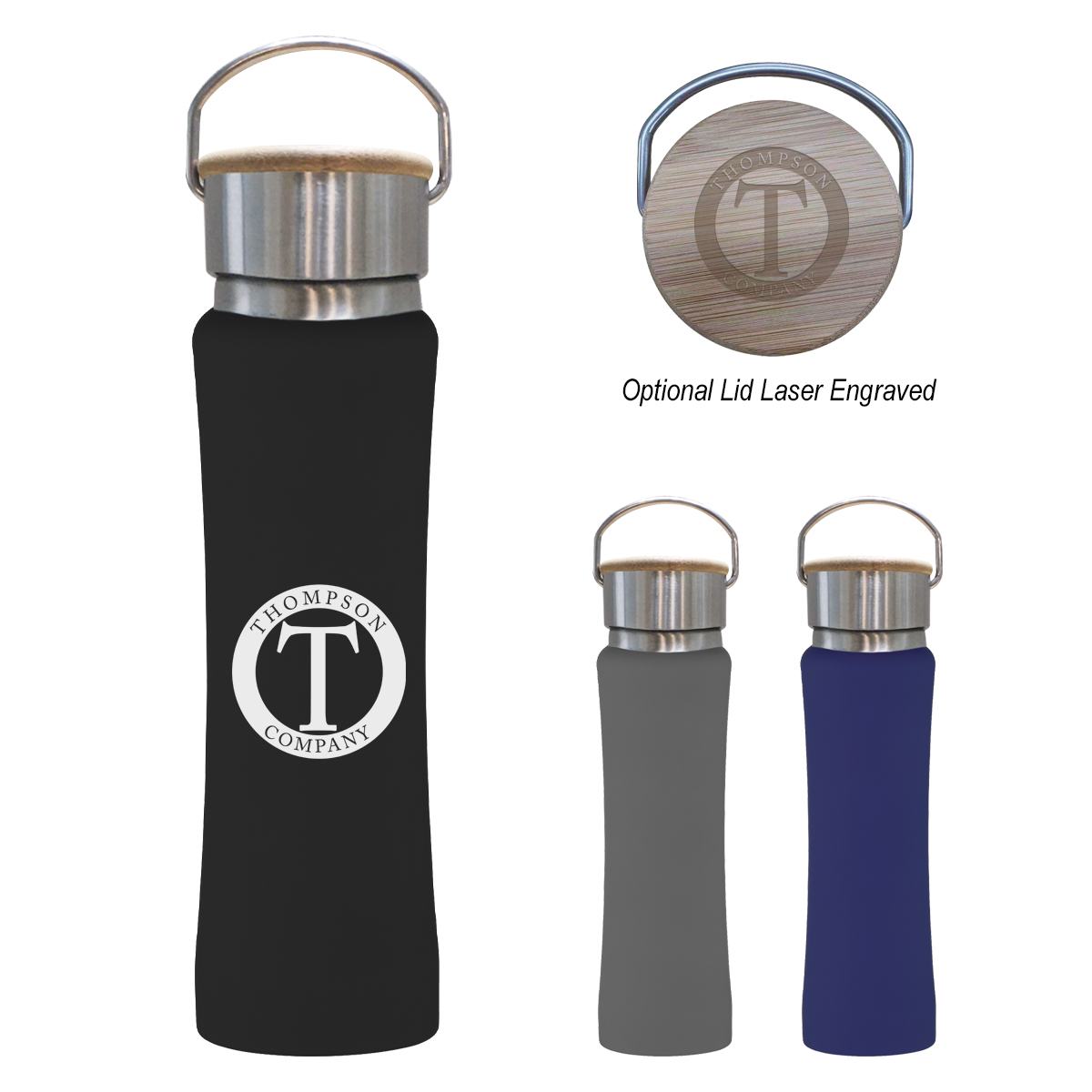Hampton Stainless Steel Bottle with Bamboo Lid - 25 oz. Product Image