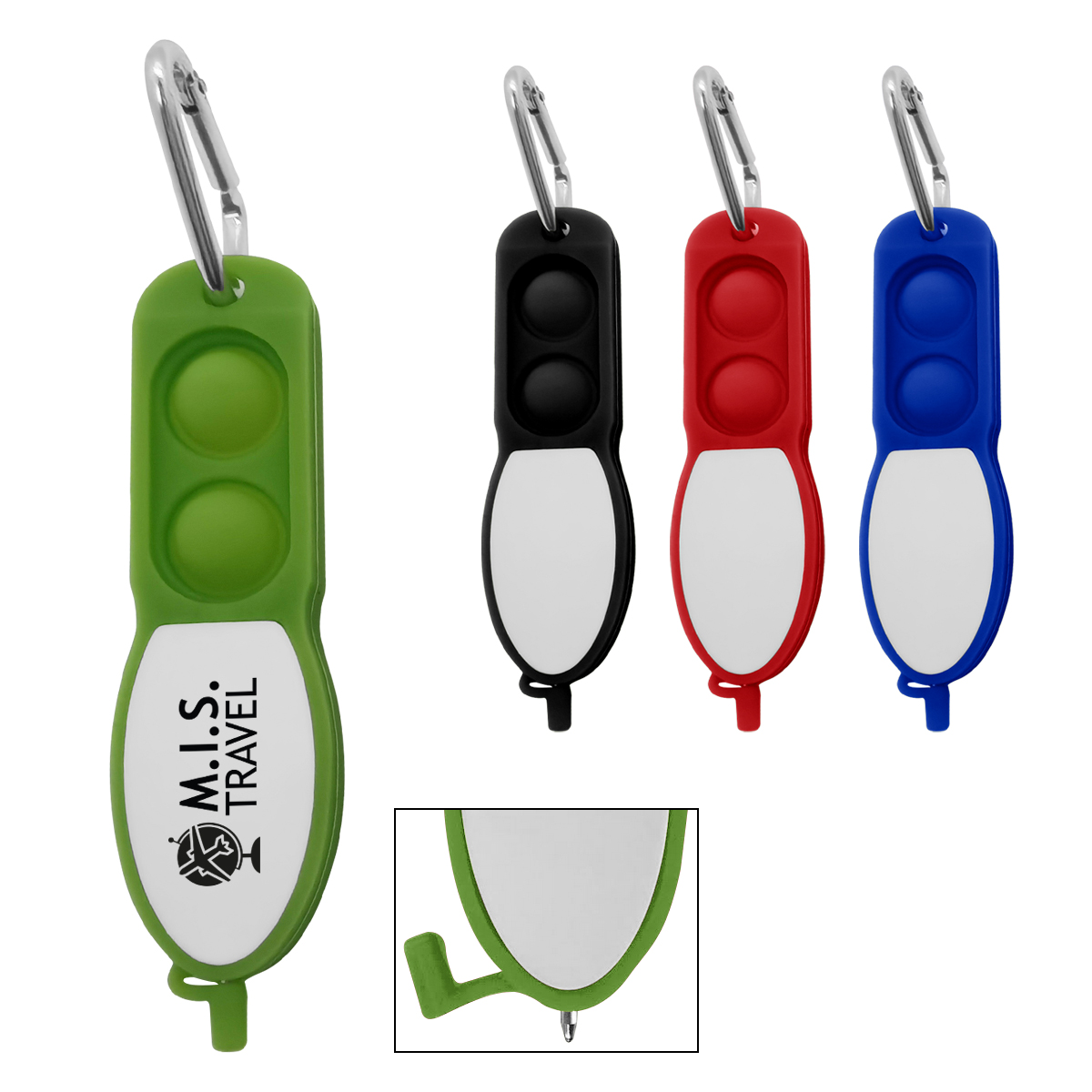Push Pop Pen with Carabiner Product Image