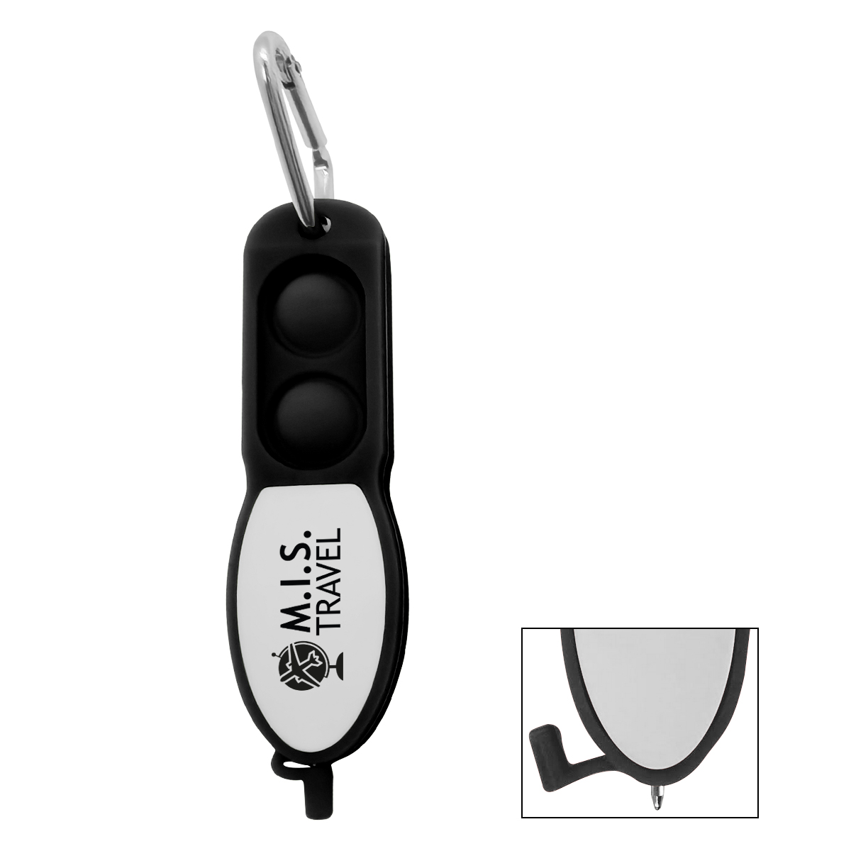 Push Pop Pen with Carabiner Product Image