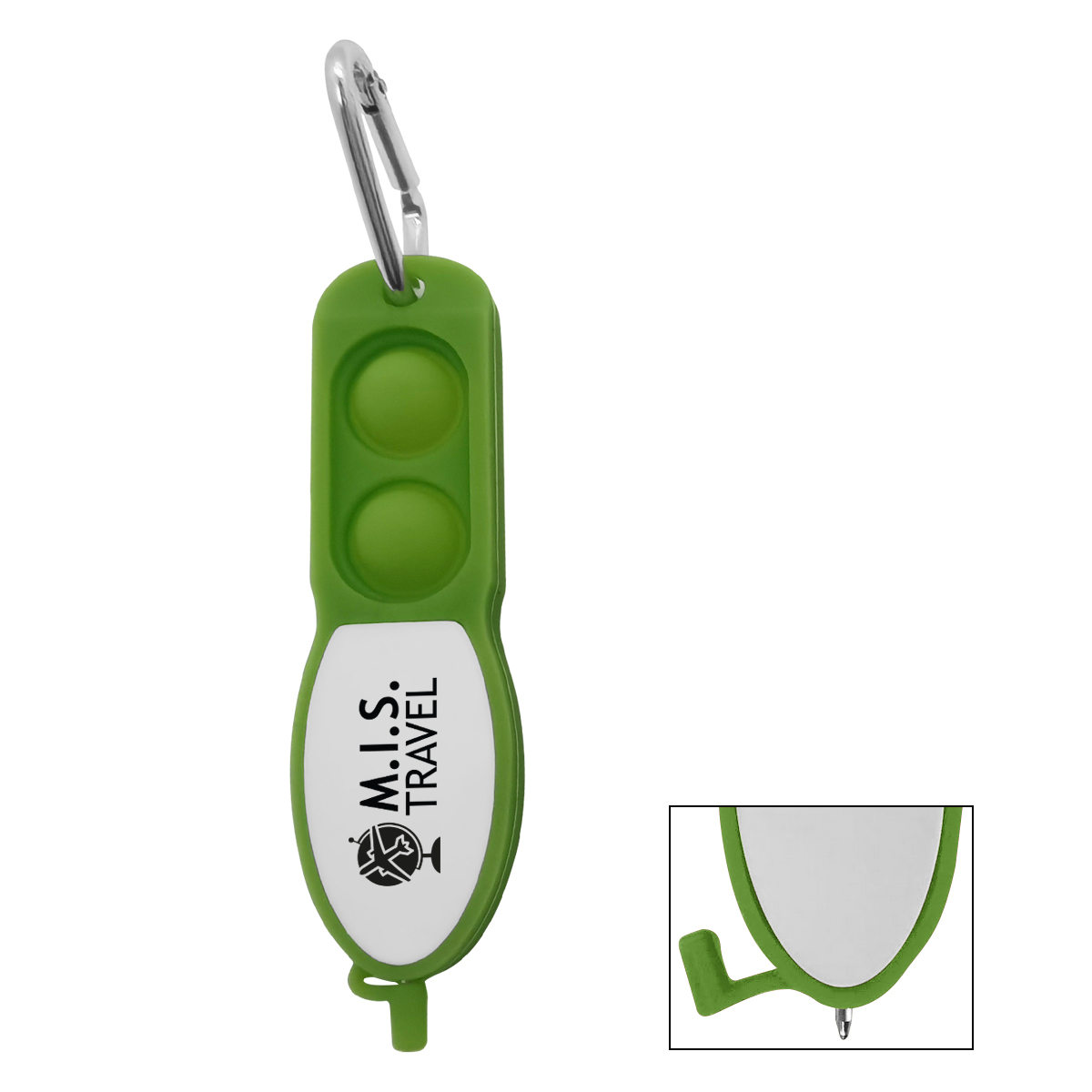Push Pop Pen with Carabiner Product Image