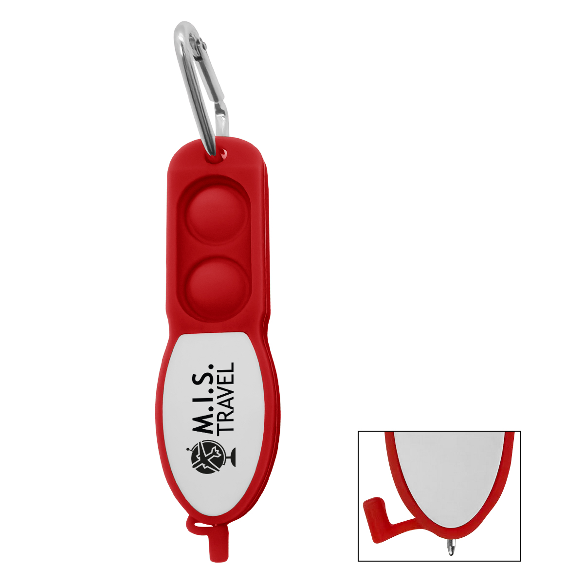 Push Pop Pen with Carabiner Product Image