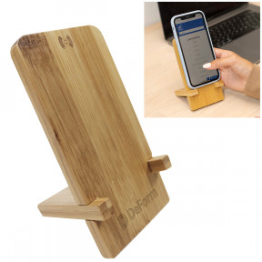 Bamboo Wireless Charger Phone Stand Product Image