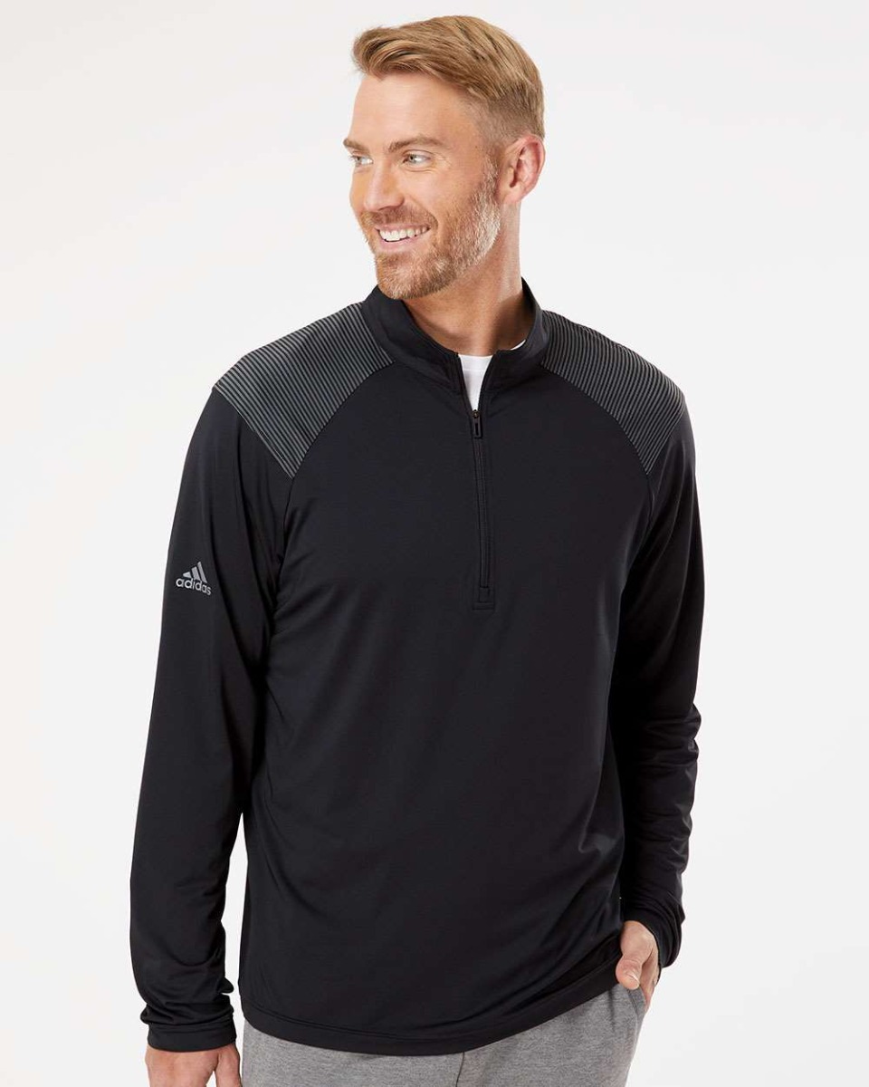 adidas Shoulder Stripe Quarter-Zip Pullover Product Image