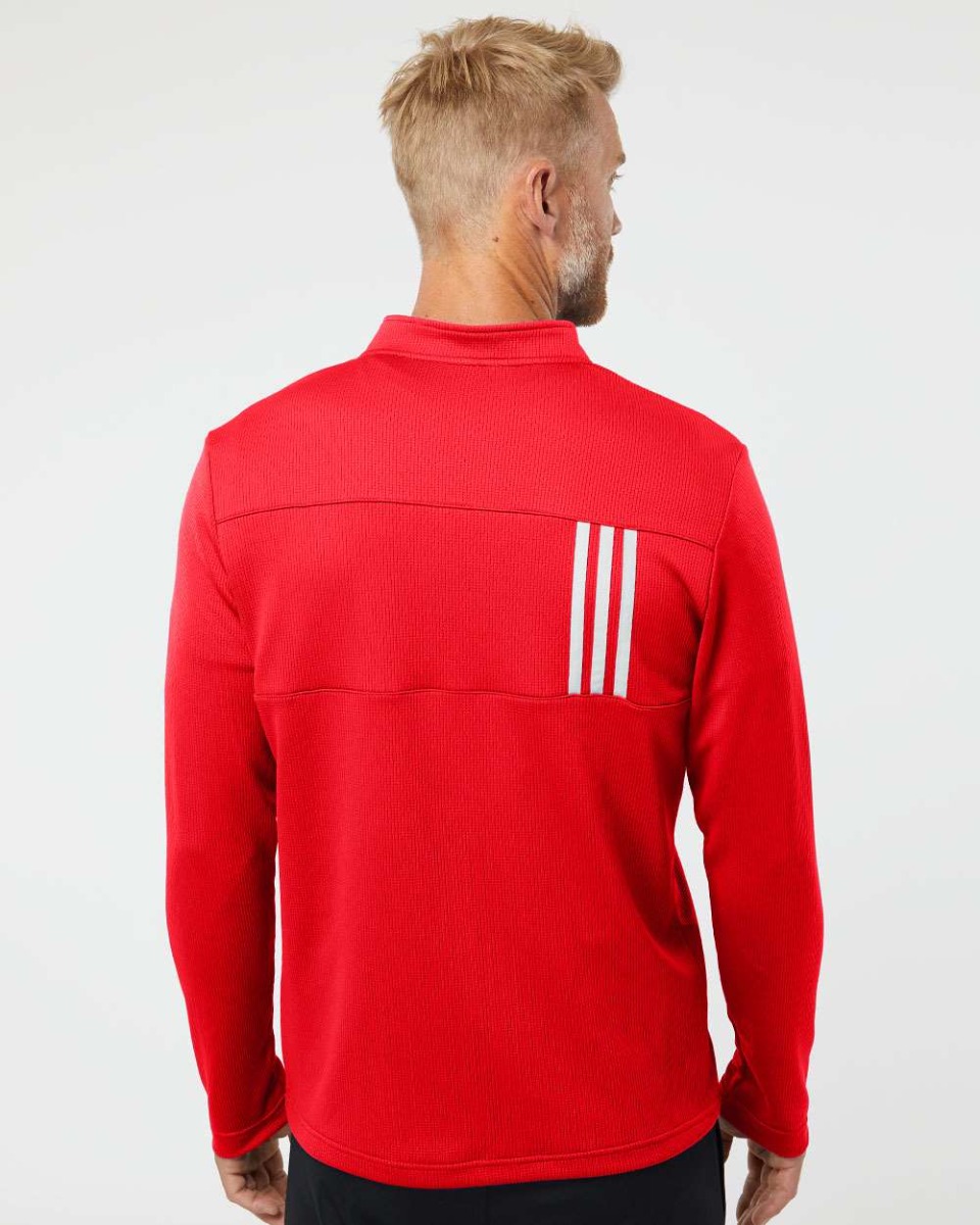 adidas 3-Stripes Double Knit Quarter-Zip Pullover Product Image