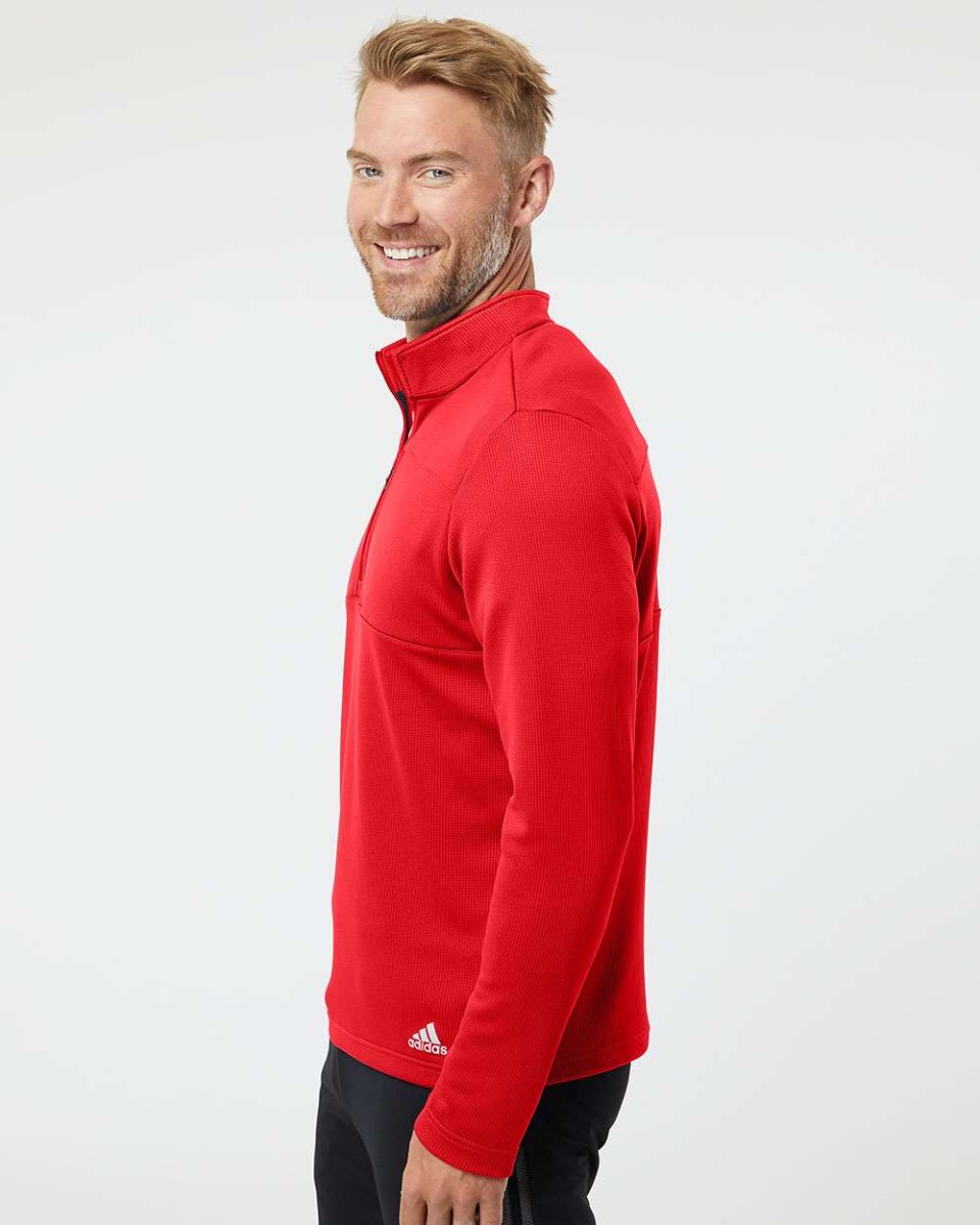 adidas 3-Stripes Double Knit Quarter-Zip Pullover Product Image