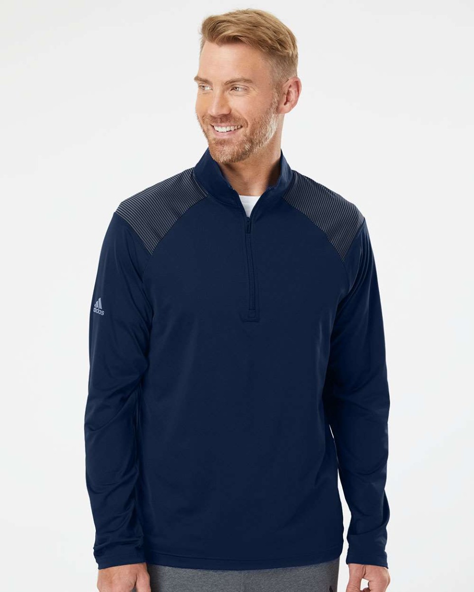 adidas Shoulder Stripe Quarter-Zip Pullover Product Image