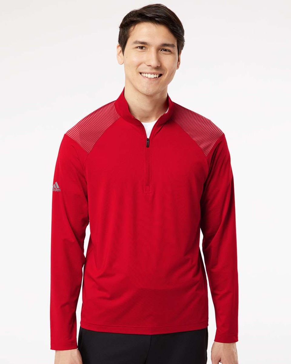 adidas Shoulder Stripe Quarter-Zip Pullover Product Image