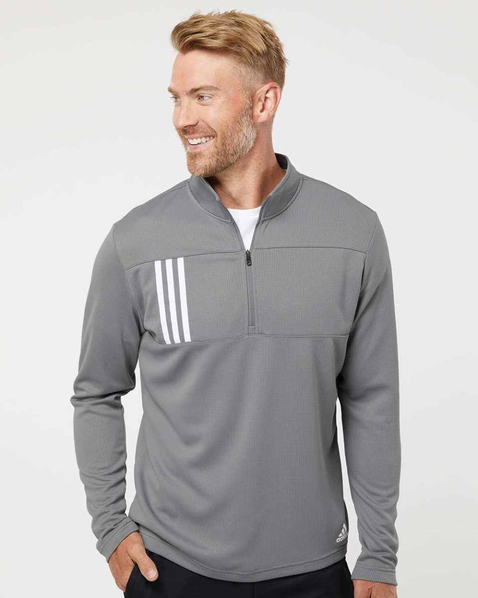 adidas 3-Stripes Double Knit Quarter-Zip Pullover Product Image