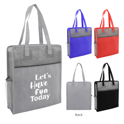 Color Basics Heathered Non-Woven Tote Bag Product Image