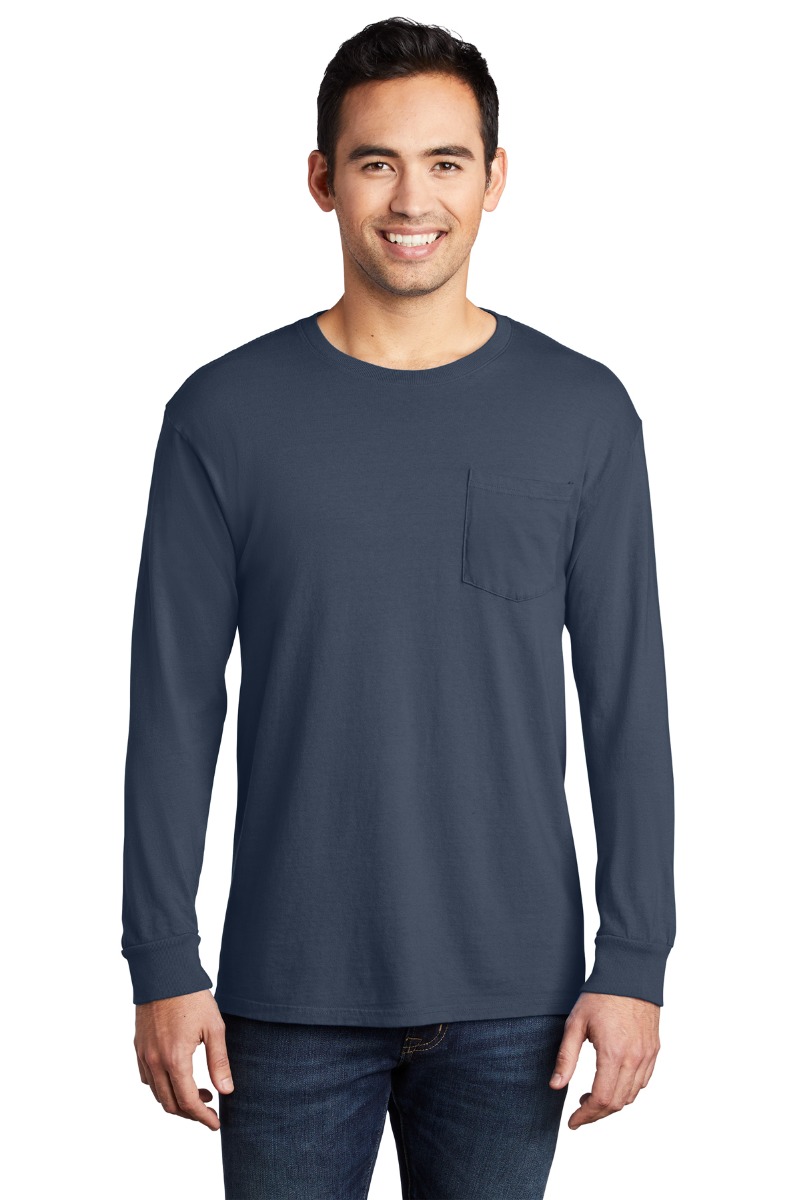 Port & Company Beach Wash® Garment-Dyed Long Sleeve Pocket Tee Product Image