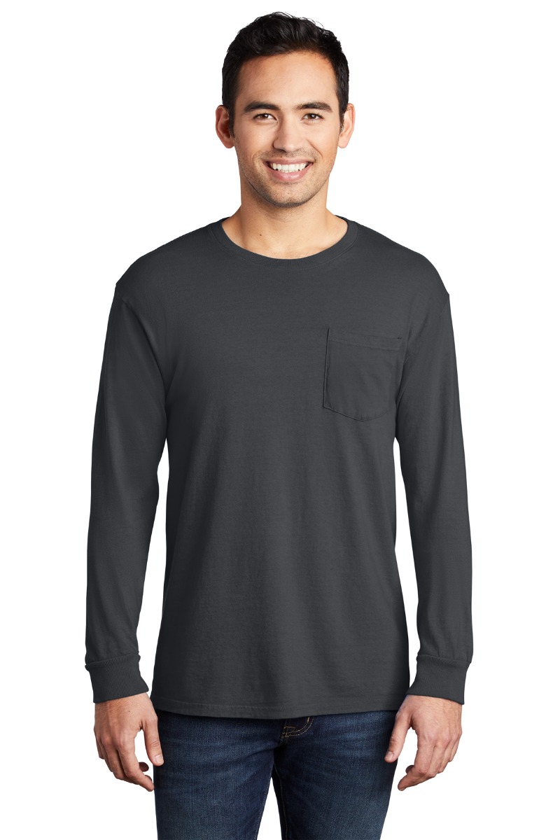 Port & Company Beach Wash® Garment-Dyed Long Sleeve Pocket Tee Product Image