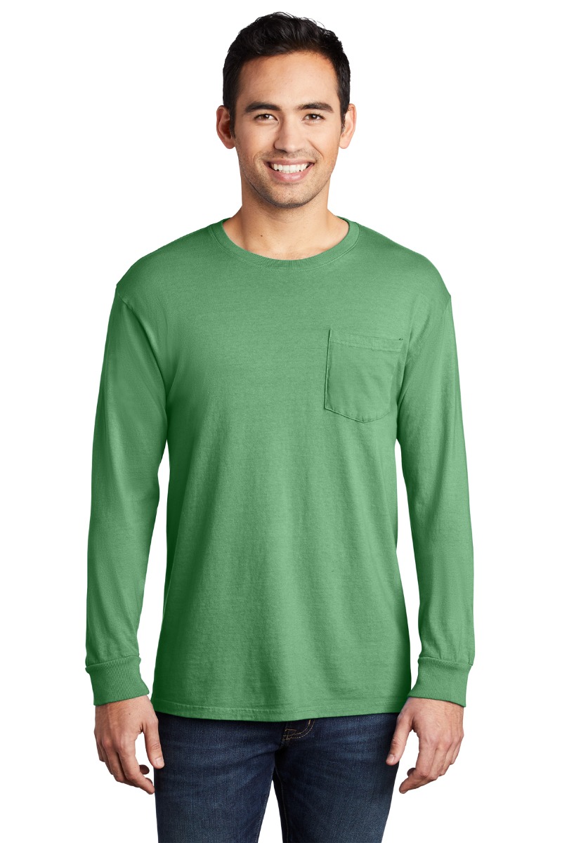 Port & Company Beach Wash® Garment-Dyed Long Sleeve Pocket Tee Product Image