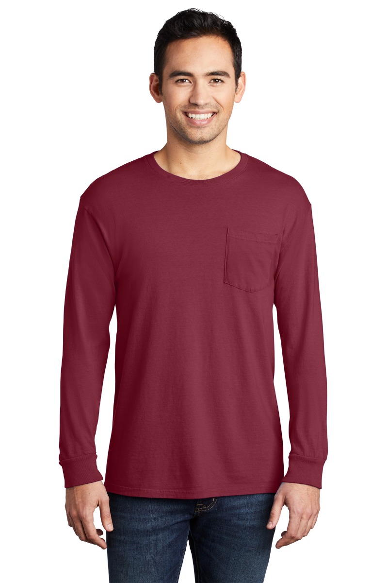 Port & Company Beach Wash® Garment-Dyed Long Sleeve Pocket Tee Product Image