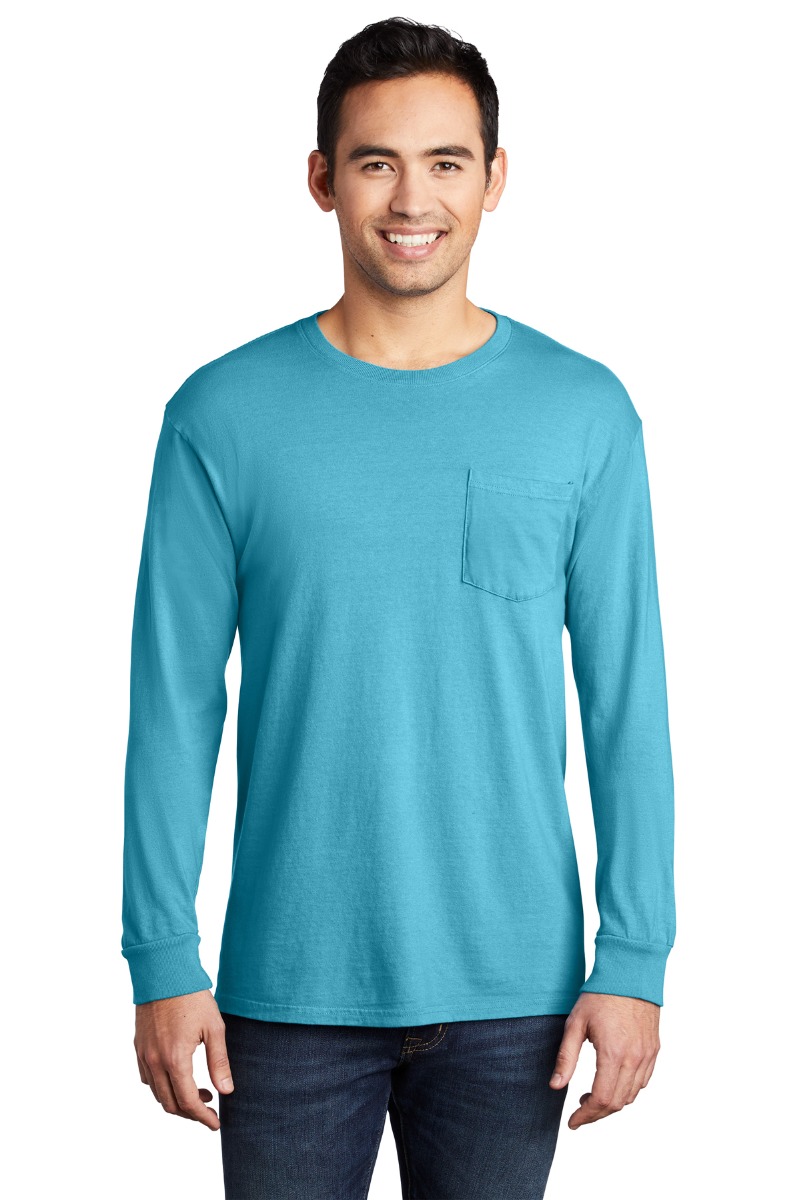 Port & Company Beach Wash® Garment-Dyed Long Sleeve Pocket Tee Product Image